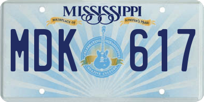 MS license plate MDK617