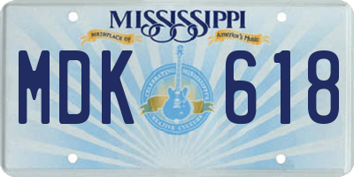 MS license plate MDK618