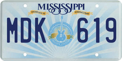 MS license plate MDK619