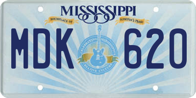 MS license plate MDK620