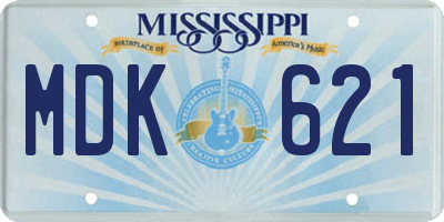 MS license plate MDK621