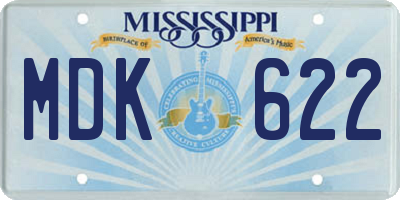 MS license plate MDK622