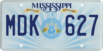 MS license plate MDK627