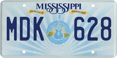 MS license plate MDK628