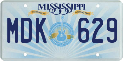 MS license plate MDK629