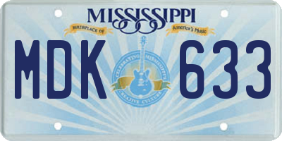 MS license plate MDK633