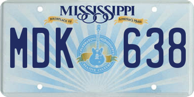 MS license plate MDK638
