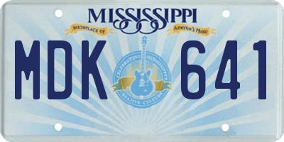 MS license plate MDK641