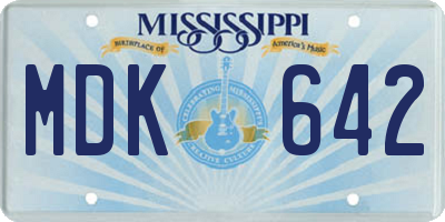 MS license plate MDK642