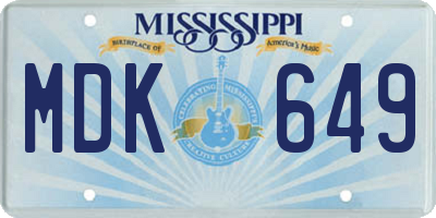 MS license plate MDK649