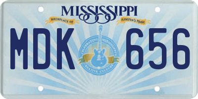 MS license plate MDK656