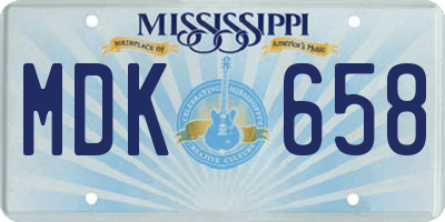 MS license plate MDK658