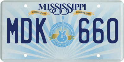 MS license plate MDK660