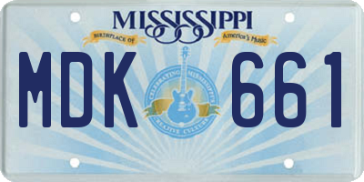 MS license plate MDK661