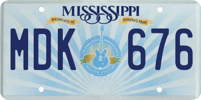 MS license plate MDK676