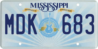 MS license plate MDK683