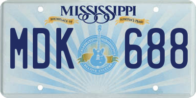 MS license plate MDK688