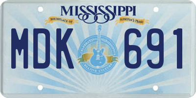 MS license plate MDK691