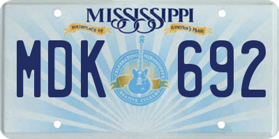 MS license plate MDK692