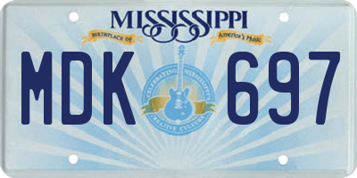 MS license plate MDK697