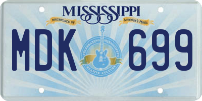 MS license plate MDK699