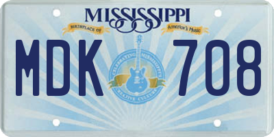 MS license plate MDK708