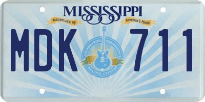 MS license plate MDK711