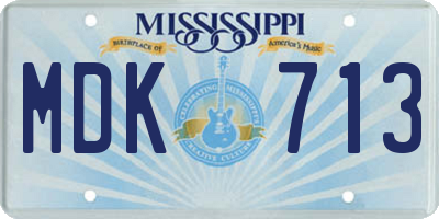 MS license plate MDK713