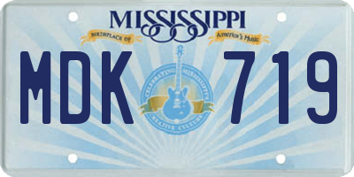 MS license plate MDK719