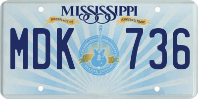 MS license plate MDK736