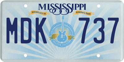 MS license plate MDK737