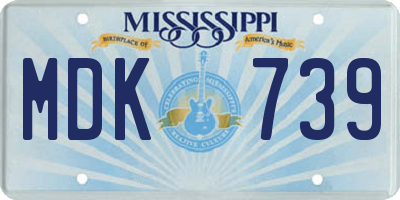 MS license plate MDK739