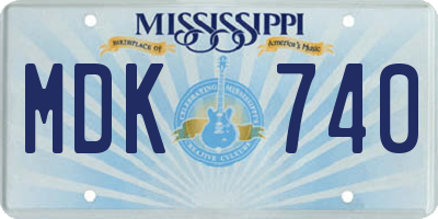 MS license plate MDK740