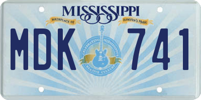 MS license plate MDK741