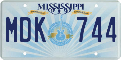 MS license plate MDK744