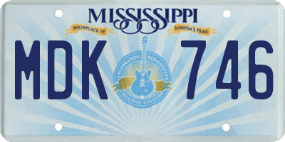 MS license plate MDK746