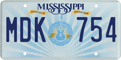 MS license plate MDK754