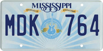 MS license plate MDK764
