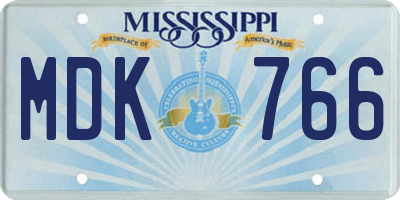 MS license plate MDK766