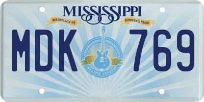 MS license plate MDK769