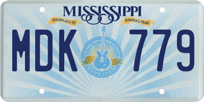MS license plate MDK779