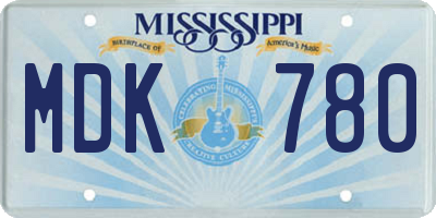MS license plate MDK780