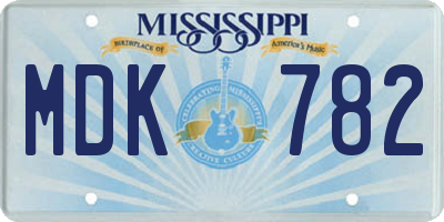 MS license plate MDK782
