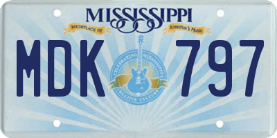 MS license plate MDK797