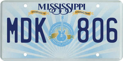 MS license plate MDK806