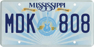 MS license plate MDK808