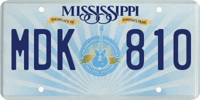 MS license plate MDK810