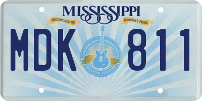 MS license plate MDK811