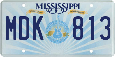 MS license plate MDK813