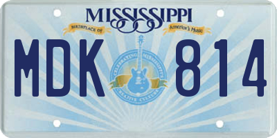 MS license plate MDK814